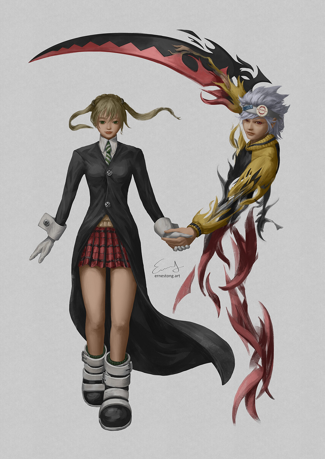Maka Albarn and Soul Evans from Soul Eater